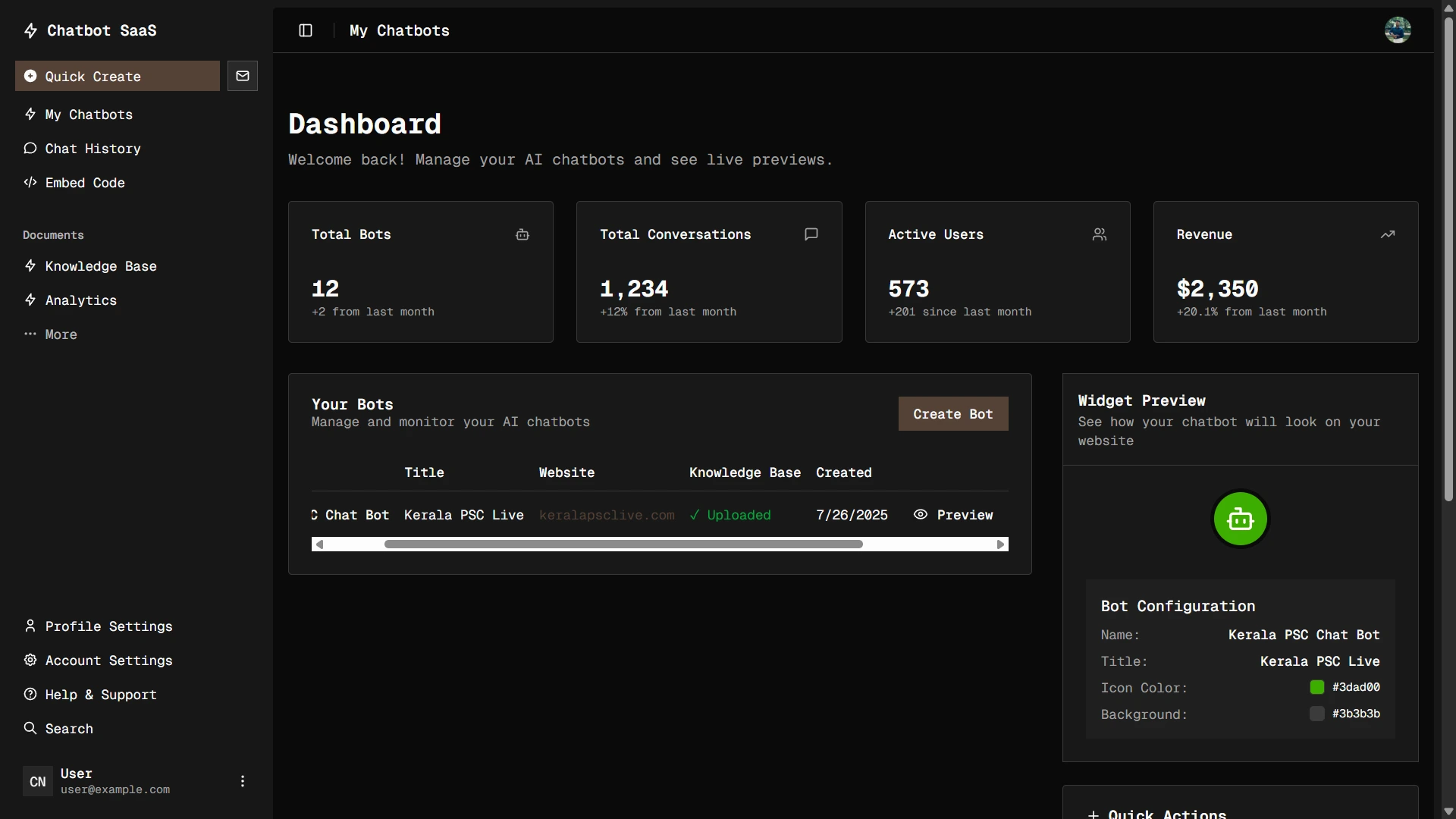 AI Chatbot Interface